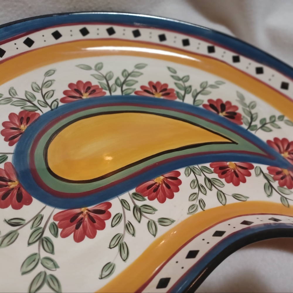 Paisley Shaped Platter w/ 2 Coffee Mugs Plus One Bowl - Picture 7 of 14